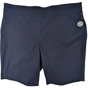 NEW Studio Works Briggs Bermuda Shorts Womens 22W Navy Coastal Grandma‎ Resort